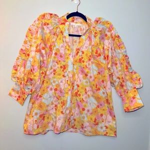 Karlie London Poppin M ruffled floral top
